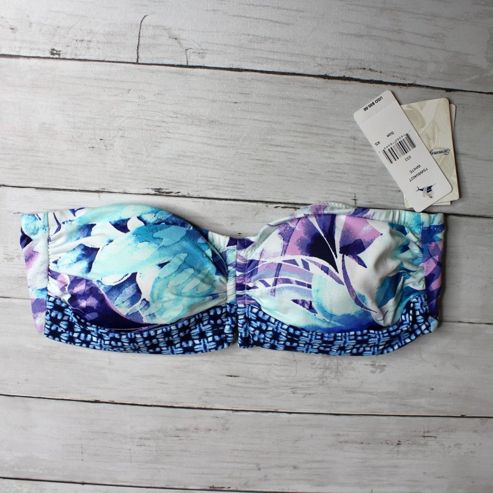 Tommy Bahama Women's Bikini Bandeau Swim Top Size XS Blue Purple White